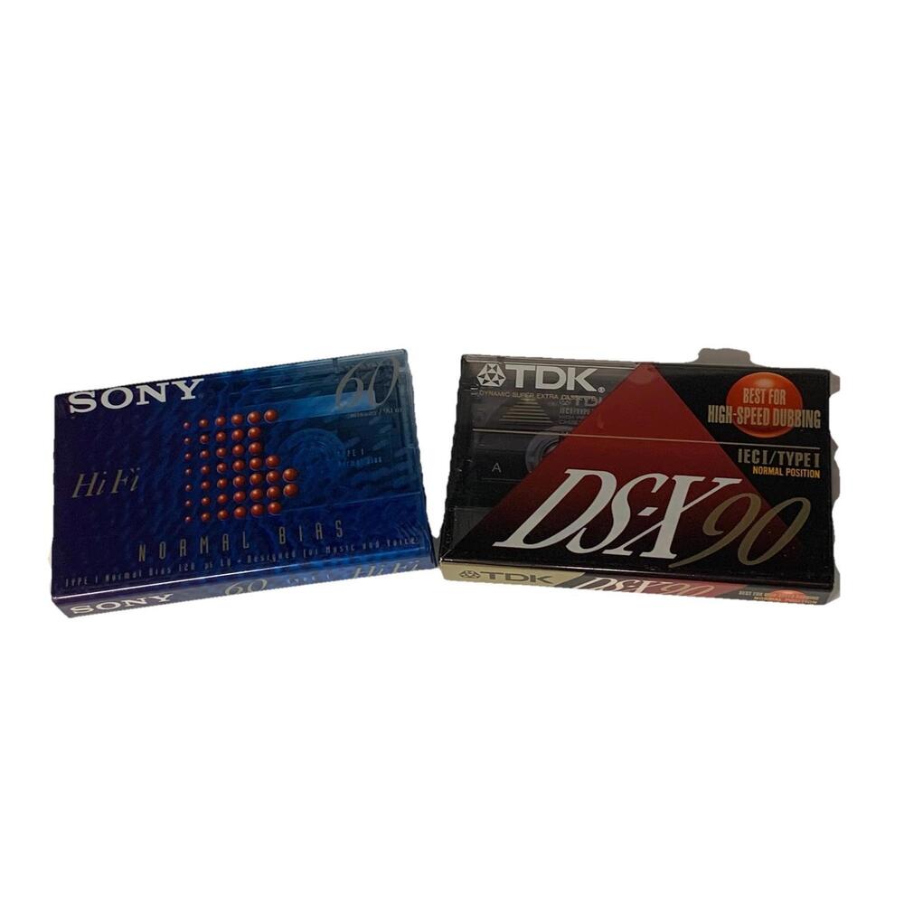 Lot of 2 Sealed Cassette Tapes DSX90 Sony HiFi 60 High Bias Vintage New